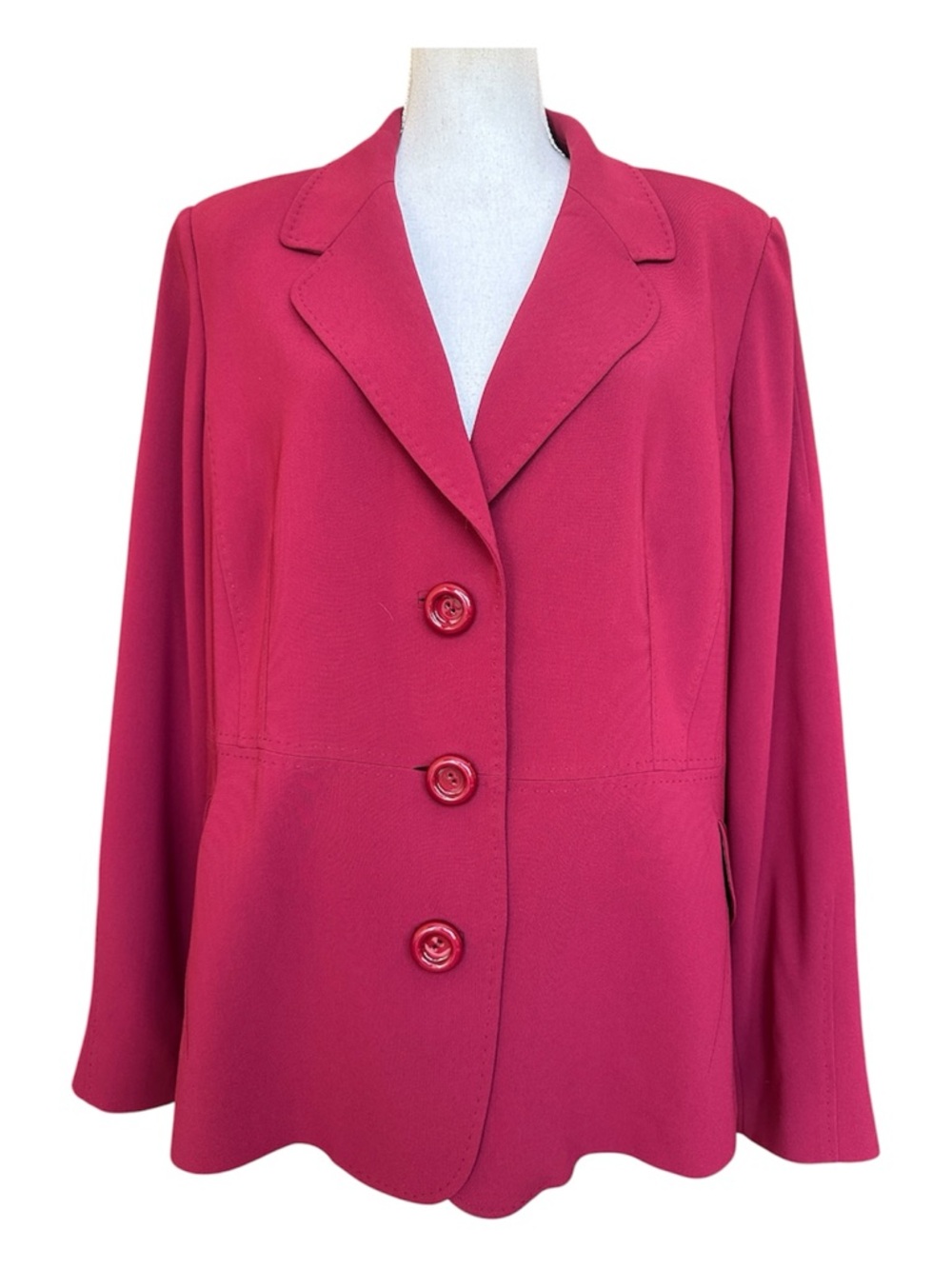 Marina Rinaldi Raspberry Pink Tailored Blazer with Large Buttons Plus Size 18/20